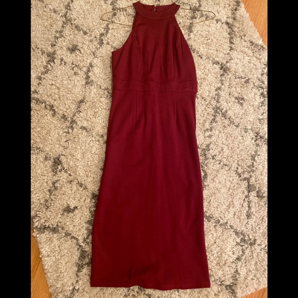 Joe & Elle Dresses Maroon Halter Slim Fitting Pencil Dress Poshmark